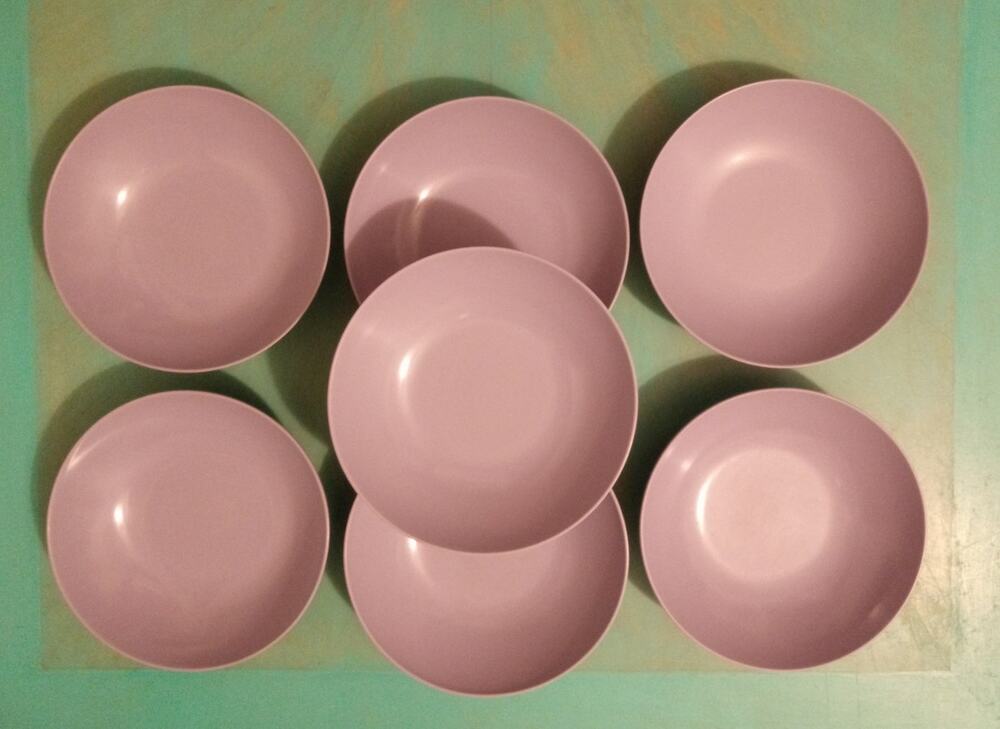 Vtg Royalon Melmac Bowls 6" Purple Lavender Set of 7 Soup Cereal 312 Mid Century